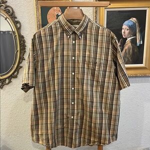 Turnbury Brown Plaid Casual Button Down Shirt